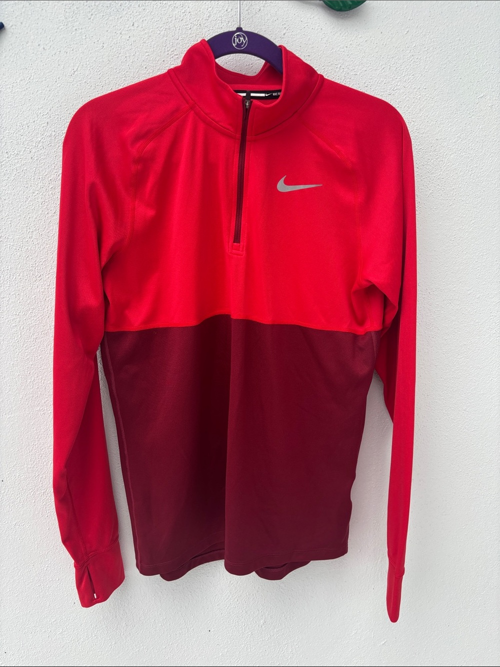 Nike Red/Burgundy Half-Zip Performance Top